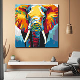 Paint by Numbers Large Elephant Portrait Modern Animal Art