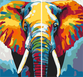 Paint by Numbers Large Elephant Portrait Modern Animal Art 2 Panel (Duo)
