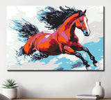 Paint by Numbers Red Horse Modern Animal Art