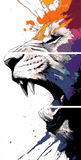 Painting by Numbers Lion Modern Animal ArtTriptych