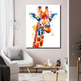Painting by Numbers Colorful Wildlife Giraffe