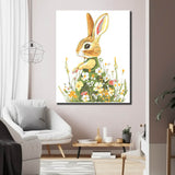 Painting by Numbers Colorful Bunny in A Green Floral Dress