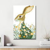 Painting by Numbers Colorful Brown Hare in Green Floral Dress