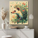 Painting by Numbers Colorful Hedgehog in Green Floral Dress
