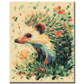 Painting by Numbers Colorful Hedgehog in Green Floral Dress