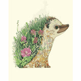 Painting by Numbers Colorful Hedgehog in Green Floral Dress