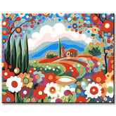 Painting by Numbers Pictures Abstract Tree with Lanterns Triptych