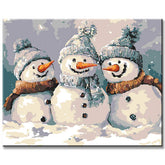Paint by Numbers Christmas Snowman Group