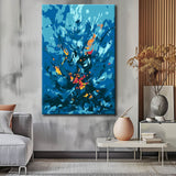 Painting by Numbers Abstract Blue Flames I