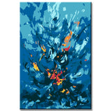 Painting by Numbers Abstract Blue Flames I