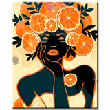 Paint by Numbers Abstract Art Tangerine