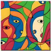 Painting by Numbers Abstract Colorful Girls