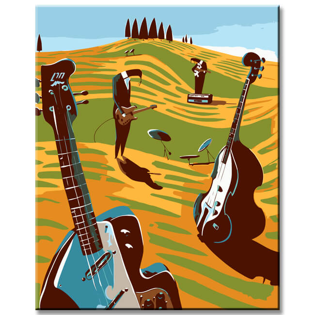 Painting by Numbers Modern Art Guitar Player