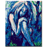Painting by Numbers Woman on Blue CdIII