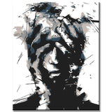 Painting by Numbers Abstract Black and White Portrait Hands