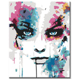 Painting by Numbers Woman Portrait Watercolor Effect