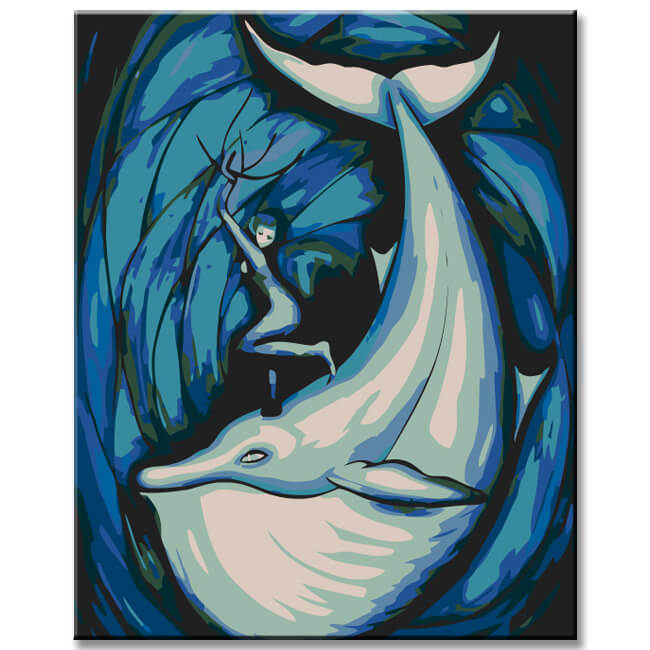 Paint by numbers fight in the sea