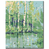Painting by numbers birch forest