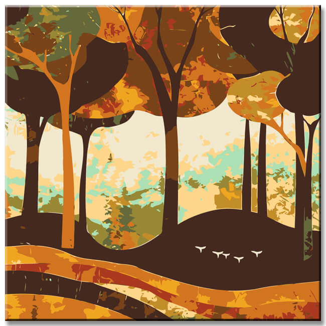 Paint by Numbers Metallic Forest