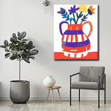 Paint by Numbers Striped Vase with Handles