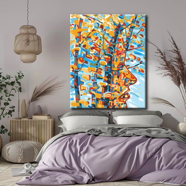 Painting by numbers stone face