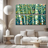 Painting by Numbers Panorama Birch forest 2-Panel