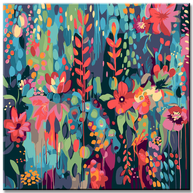 Painting by numbers Lush flowers