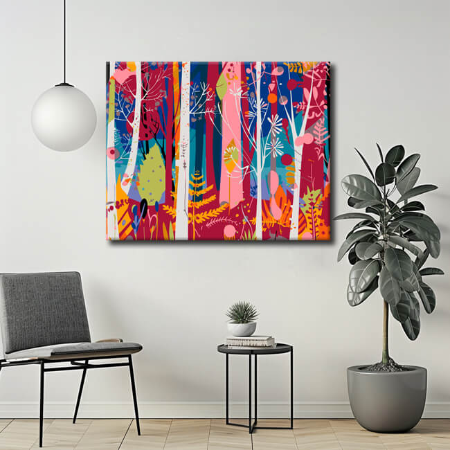 Painting by numbers autumn forest
