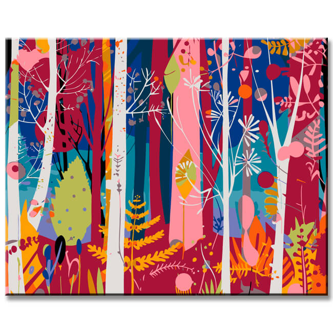 Painting by numbers autumn forest