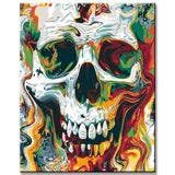 Paint by Numbers Skull Abstract Art