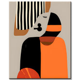 Paint by Numbers Abstract Art Woman in Orange and Black