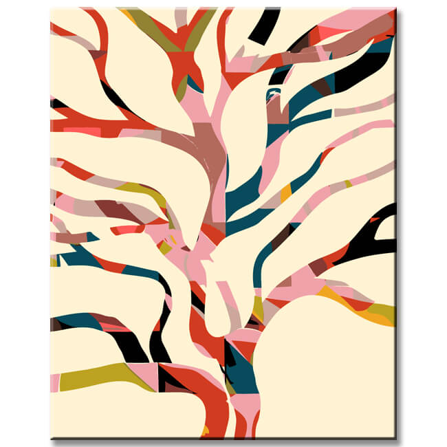 Painting by Numbers Modern Art Colored Tree