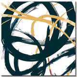 Painting by Numbers Modern Art Navy Blue with Gold Strokes I