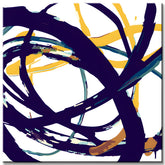 Paint by Numbers Modern Art Strokes Navy Blue and Gold II