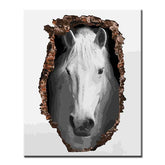 Painting by Numbers Photo Art White Horse in The Wall
