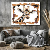 Painting by Numbers Art 3D Giraffe Sticks Her Head Out of The Wall