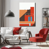 Painting by Numbers Art Minimalism Orange House with Ladder