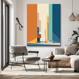Painting by Numbers Art Minimalism Orange House with Ladder