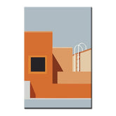 Painting by Numbers Art Minimalism Orange House with Ladder