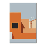 Painting by Numbers Art Minimalism Orange House with Ladder