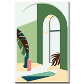 Painting by Numbers Art Minimalism Green House interior