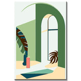 Painting by Numbers Art Minimalism Green House interior