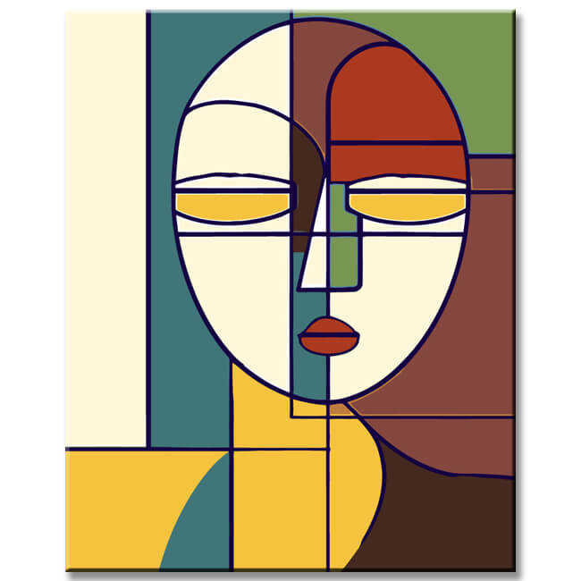Painting by Numbers Art Minimalism Simple Shapes Face I