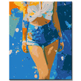 Painting by Numbers Art Woman in Short Jeans Hot Pants