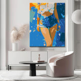 Painting by Numbers Art Woman in Short Jeans Hot Pants