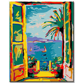 Painting by numbers art sea view
