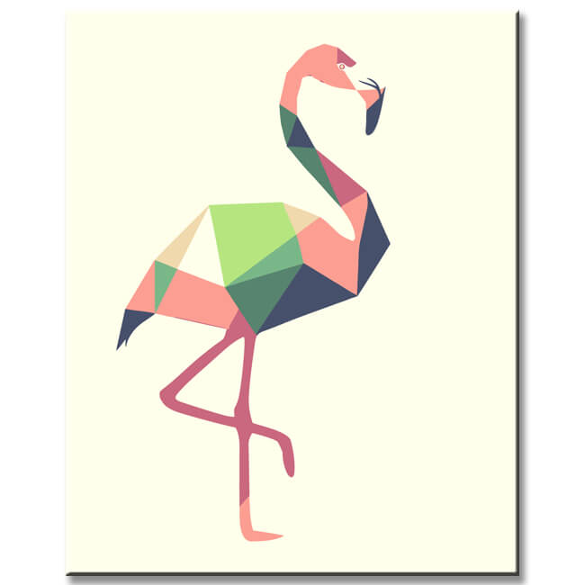 Paint by Numbers Art Polygon Style Flamingo
