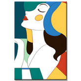 Paint by Numbers Abstract Art Woman with Closed Eyes