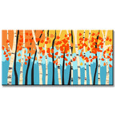 Painting by Numbers Art Abstract Painting Trees Blue Orange