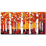 Painting by Numbers Art Abstract Painting Trees Red Orange
